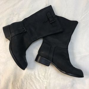 Cole Haan Leather Mid Calf Boots Black Sz 8